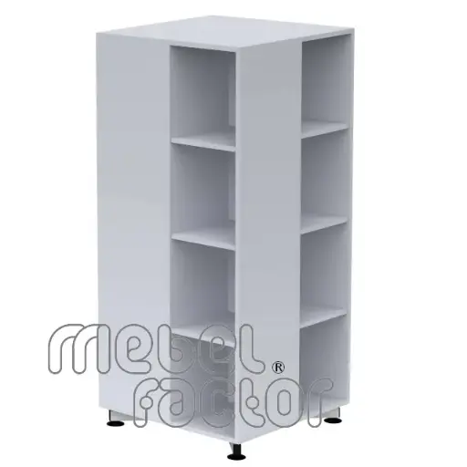 Rotating shelf with four levels