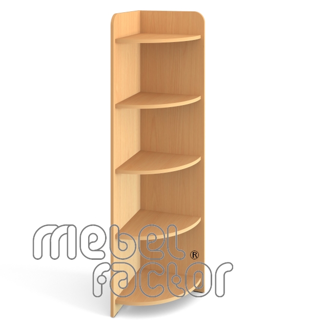 Corner shelf with four levels