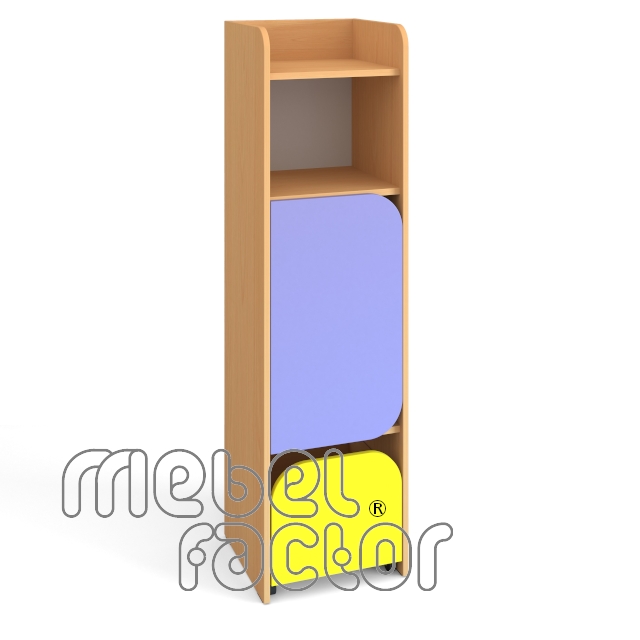 Single cupboard with four levels, door and drawer