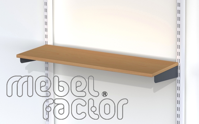 Shelf 90x30cm. with lower carriers