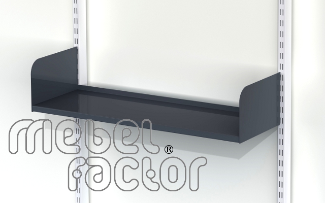 Metal shelf 90x30cm. with high upper carriers
