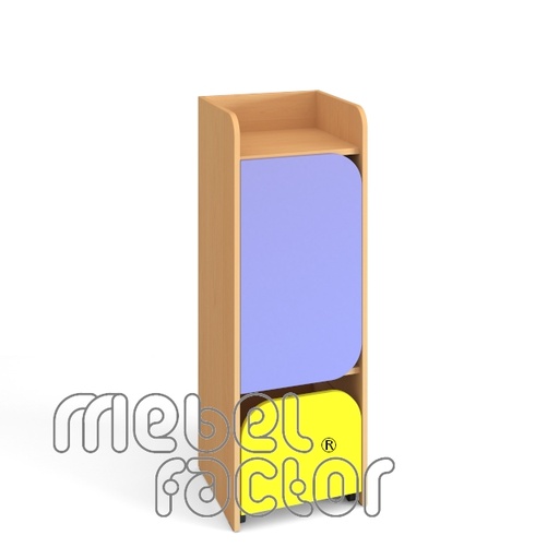 Single cabinet with three levels, door and drawer