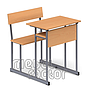 Single combo desk UNIVERSAL H76cm. Chipboard seat and backrest.