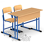 Adjustable double school table ATLAS with front